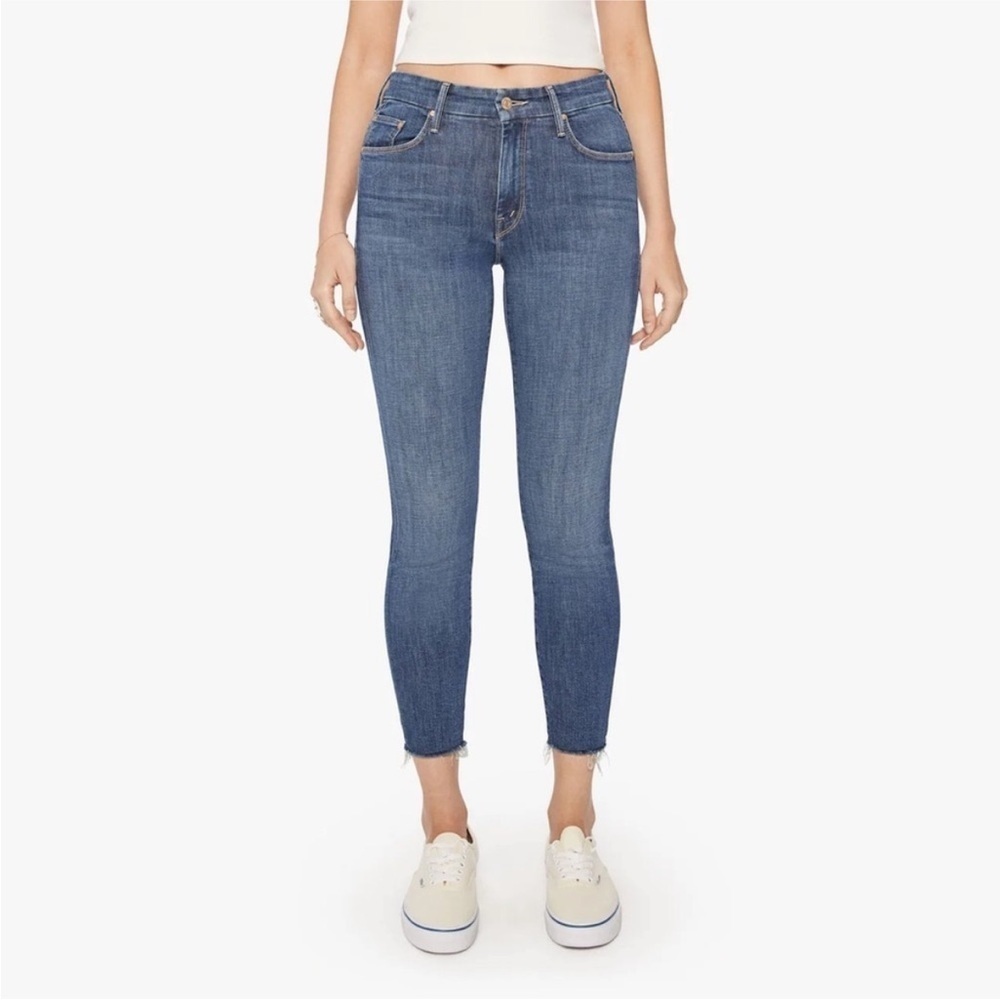 Mother the looker ankle gray skinny jeans 26
